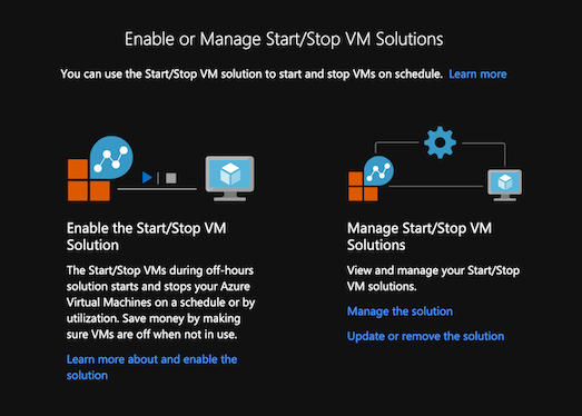 Automation account Start/Stop VM enable