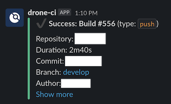 Drone slack notification