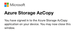 Azure Storage AzCopy message