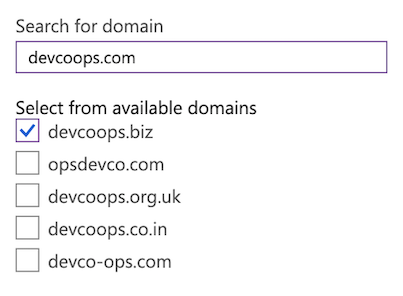 Create App Service Domain main view domain-name