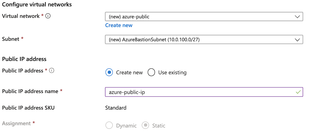 Azure Bastion virtual-networks