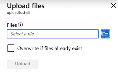 Cloud Shell upload panel